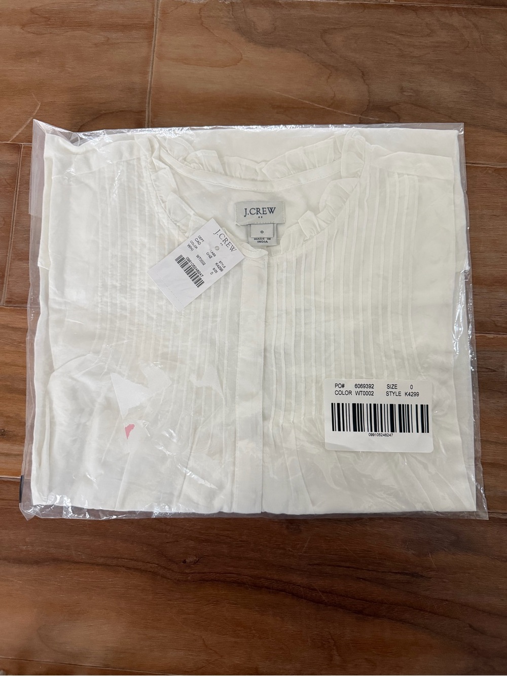 ✨ NWT J.Crew White Pintuck Popover Blouse ✨
